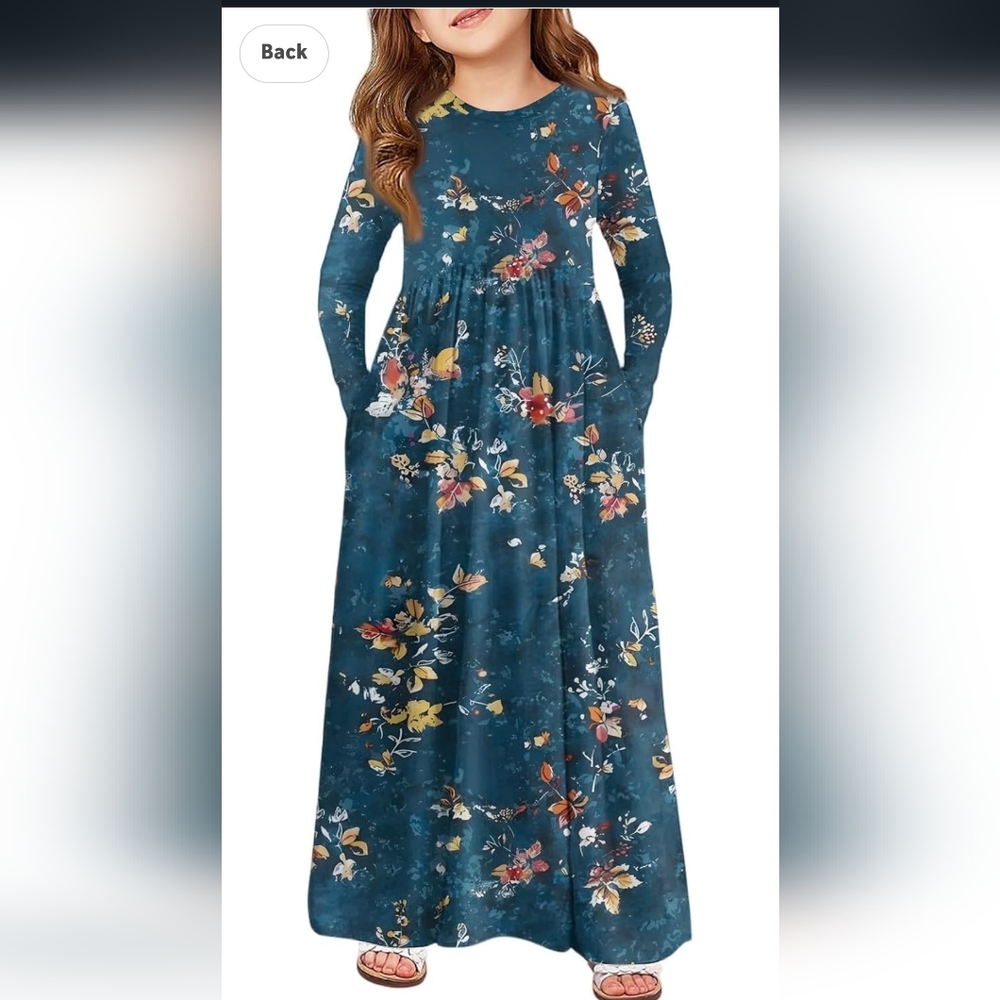 Amazon Floral Navy Kids Dress